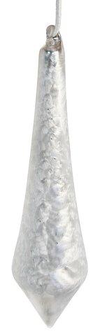Glass drop silver white frosted 16cm