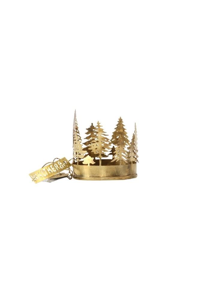 Lyslykt Christmas tree messing H: 7 cm dia: 7,5 cm