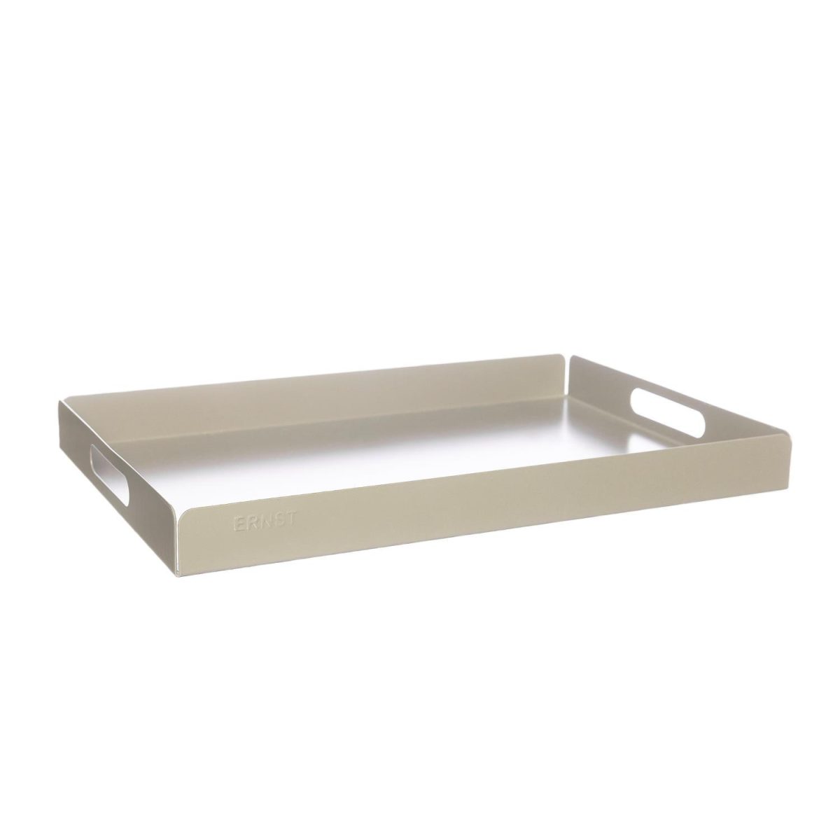 Serveringsfat i metall kremhvit 45x30x4 cm