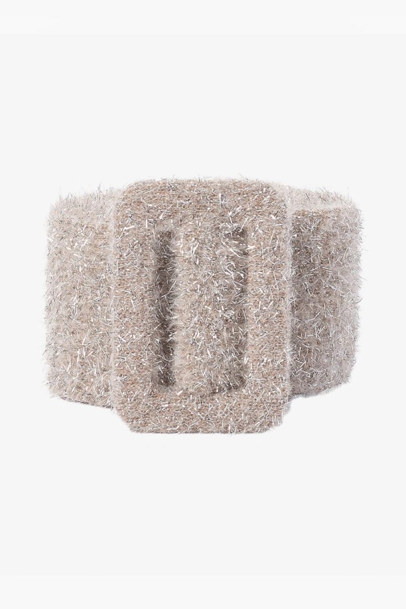 Knitted metallic belt Blush