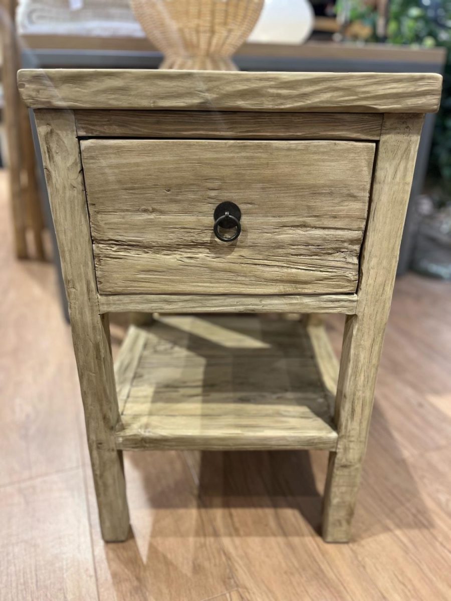 Bedside Table Natural Wood