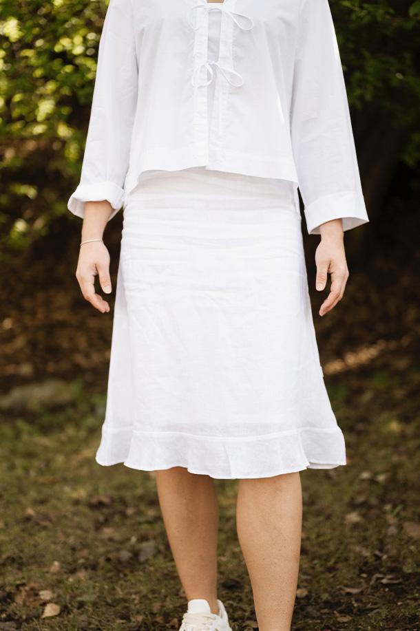 Franca Linen Skirt - White