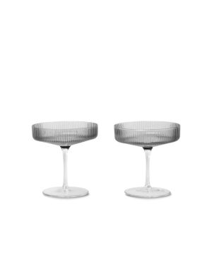 Ripple Champagne Glass, Smoked (sett med 2)