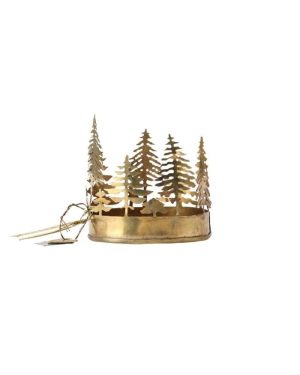 Lyslykt Christmas tree messing H: 11 cm dia: 10,5 cm