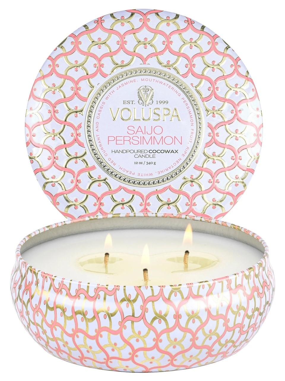 3 - Wick Tin Candle 40t - Saijo Persimmon