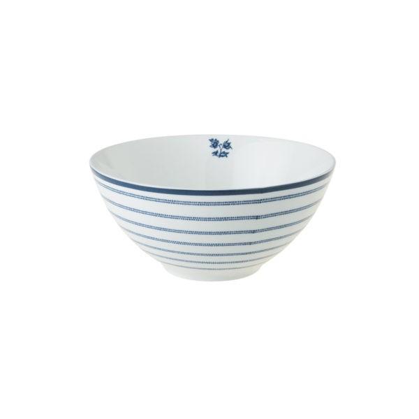 Bolle 16 cm Laura Ashley Candy Stripe blå / hvit porselen