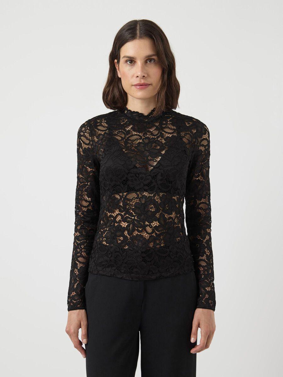 Yaslacey ls Lace top Black