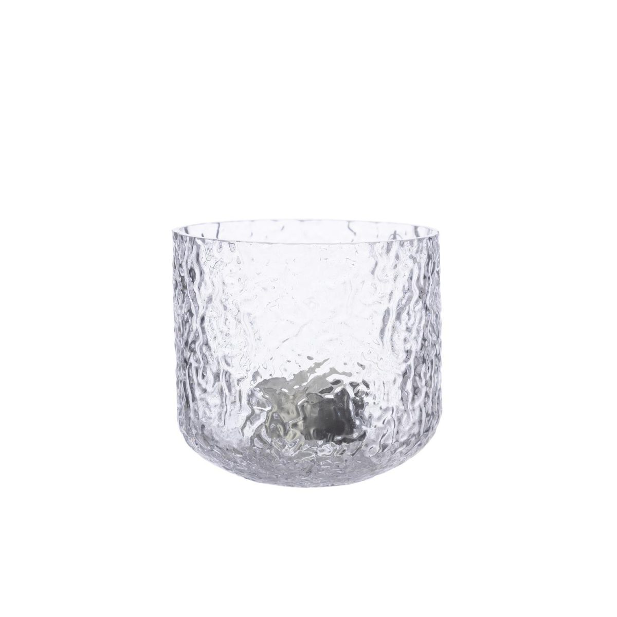 Lyslykt mønstrete glass d10 h9 cm