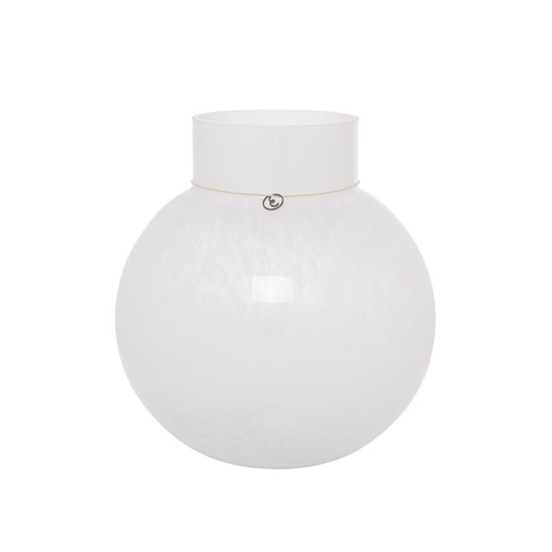 Glassvase rund d 24 h 25 hvit