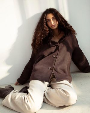 Melli Shearling Jacket Dark Brown