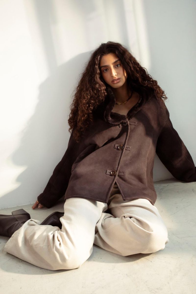 Melli Shearling Jacket Dark Brown