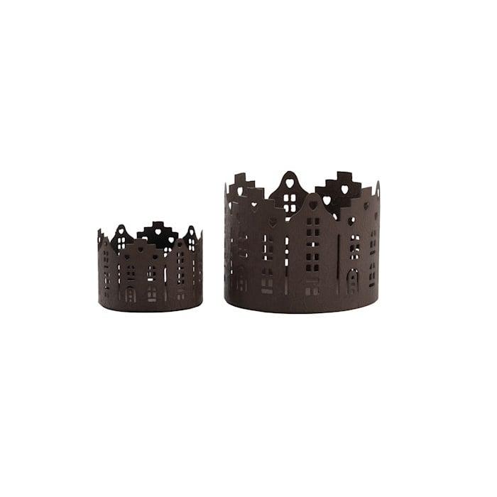 Søgne lysholder metall juleby small
