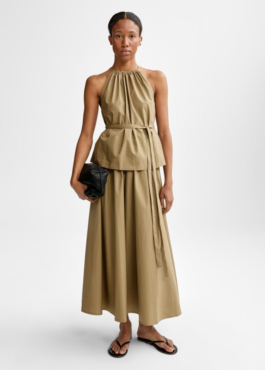 Nicka Poplin Top - Wood