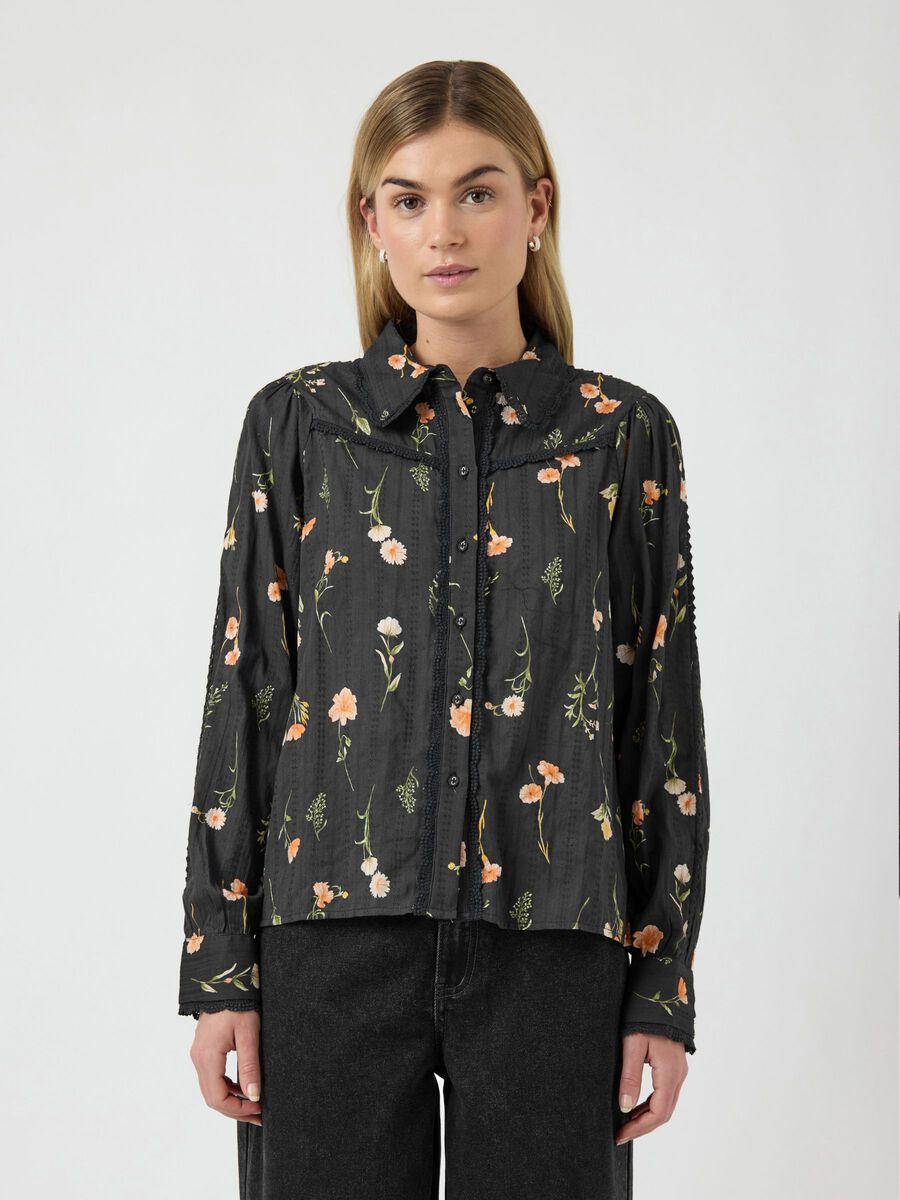 Yasomelli Shirt Black Flower Print