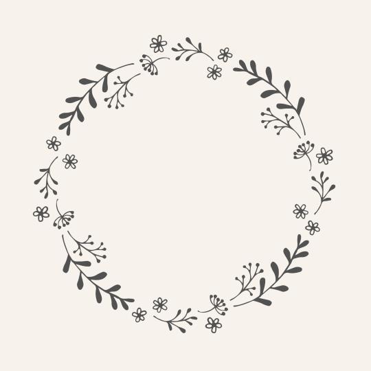 Serviett m / sort blomsterkrans 50 stk.