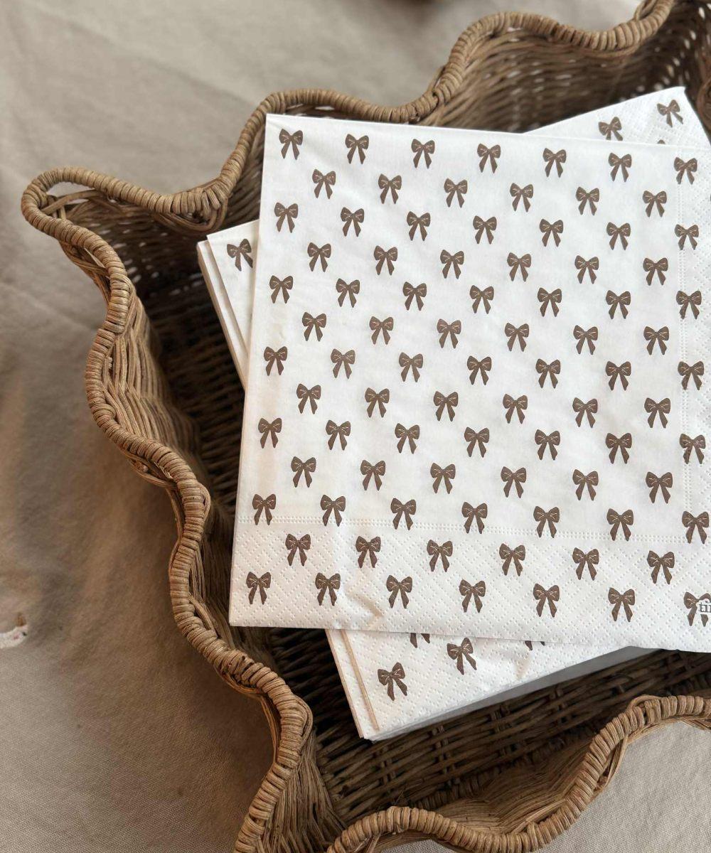 Bow Napkins 13x13cm.