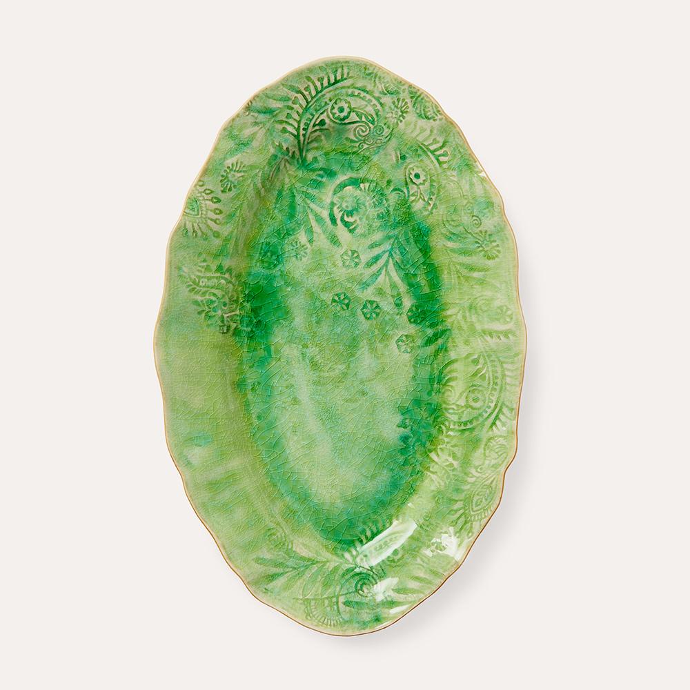 Small oval serving plate - Seaweed