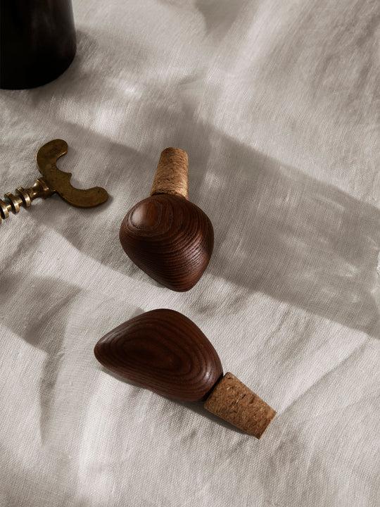 Cairn Wine Stoppers - Set of 2 - Dark Brown