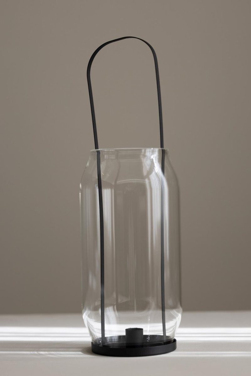 Lykt - Kronelys H 40cm - Sort