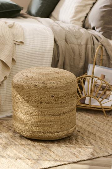 Puff rund i jute