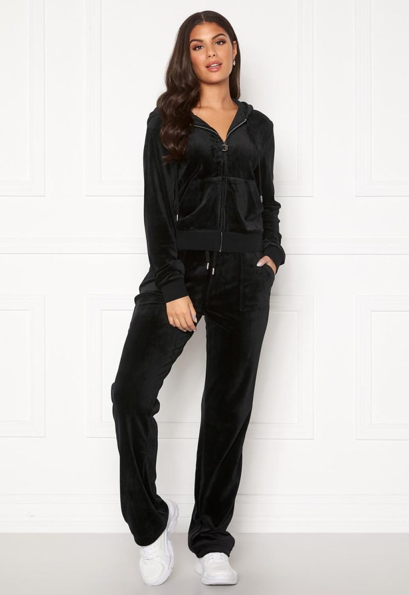 Del Ray Classic Velour Pant Pocket Black