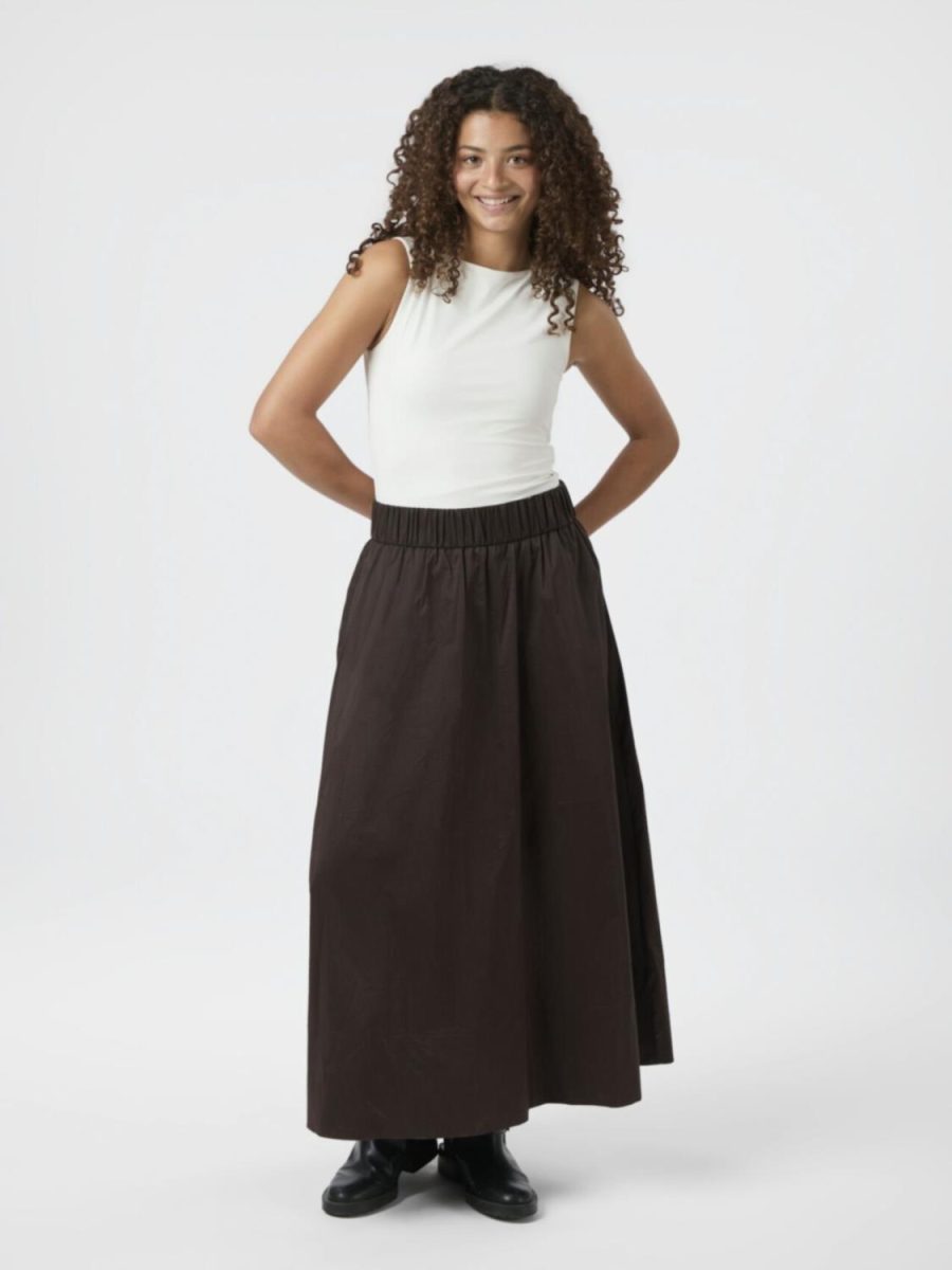 Yara Poplin Skirt Chocolate Brown