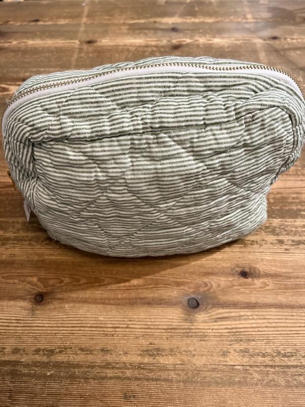 Toalettveske Quilet Striper Grønn