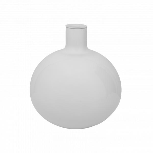 Candle holder recycled glass Bubble M white