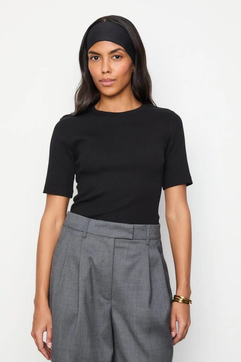 Pippa Rib Tee Black