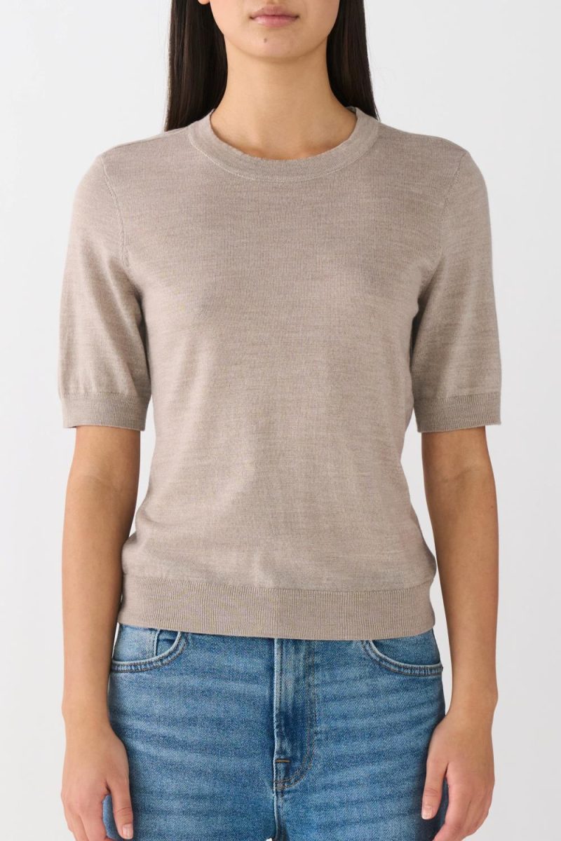 IVY - Essex SS O - Neck Knit - Beige Melange
