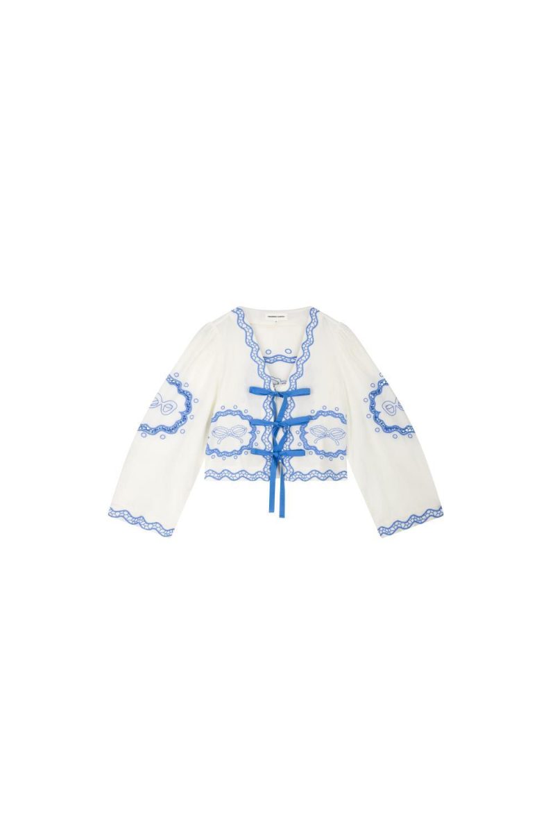 Serviette Blouse Cozy White / BLue
