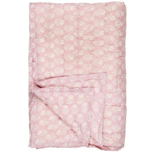 Quilt teppe Cathy malva m / hvite blomster