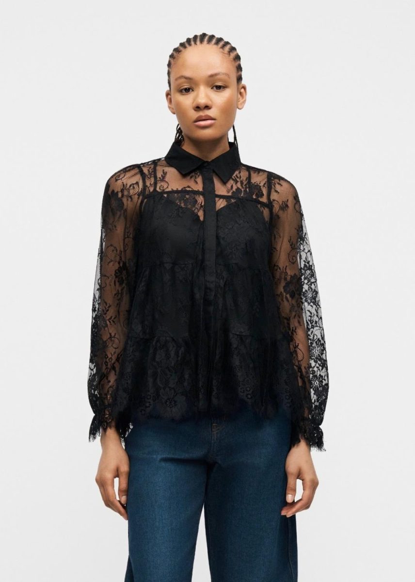 Yaspala LS Lace Blouse Black