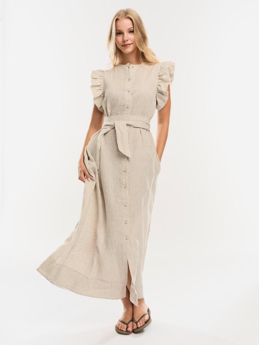 Pam Linen Dress Beige