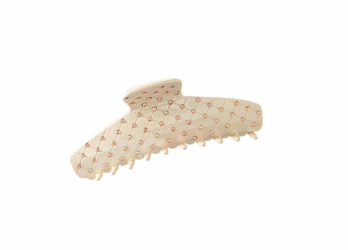 Exclusive hårklype Elisabeth stor med stener - creme