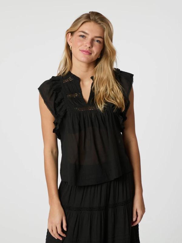 Jayla S Voile Top Black