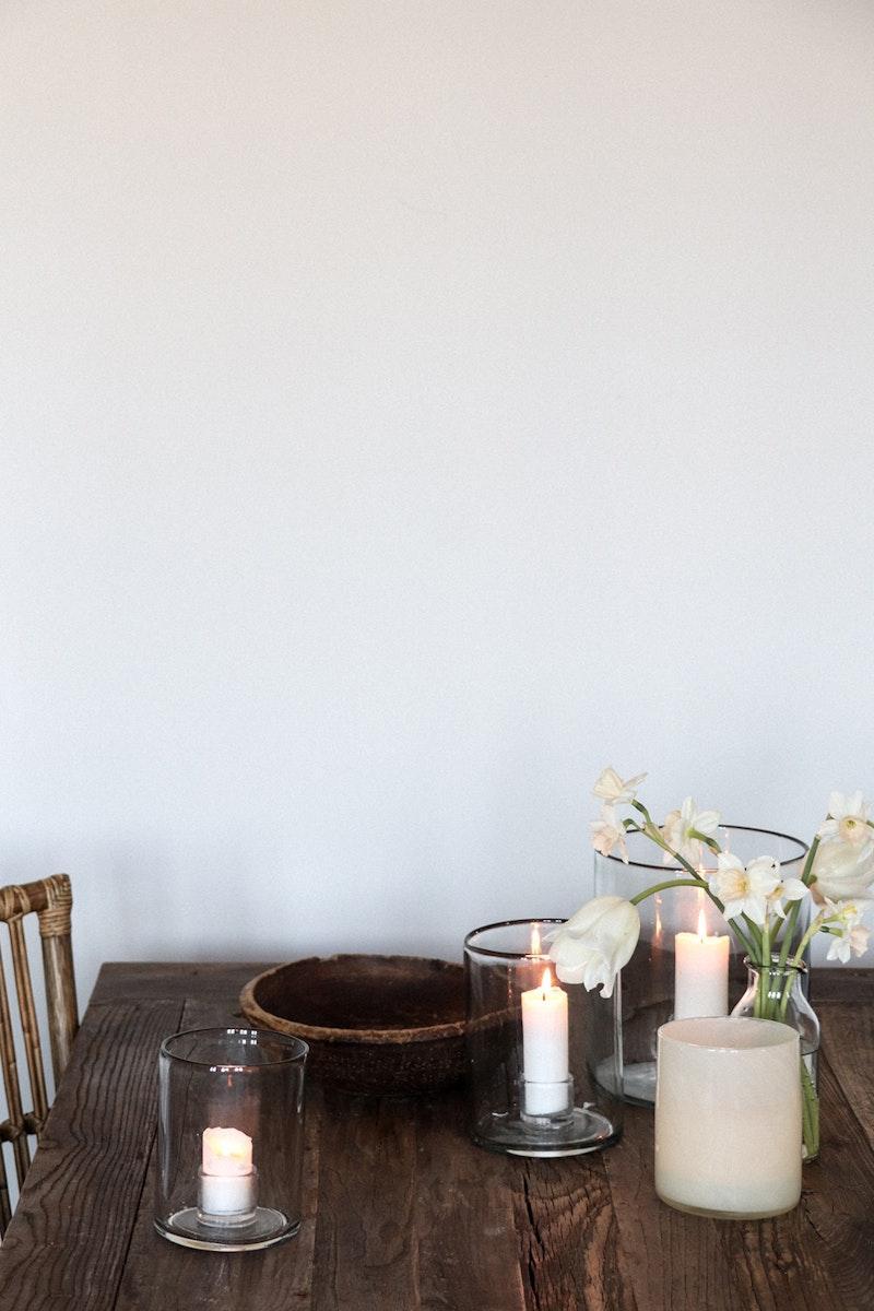 Luna stearinlys Hvit 4x10cm