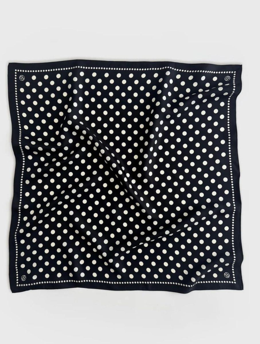 Polkadot Scarf Black 65 cm