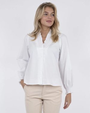 Brielle Solid Shirt White