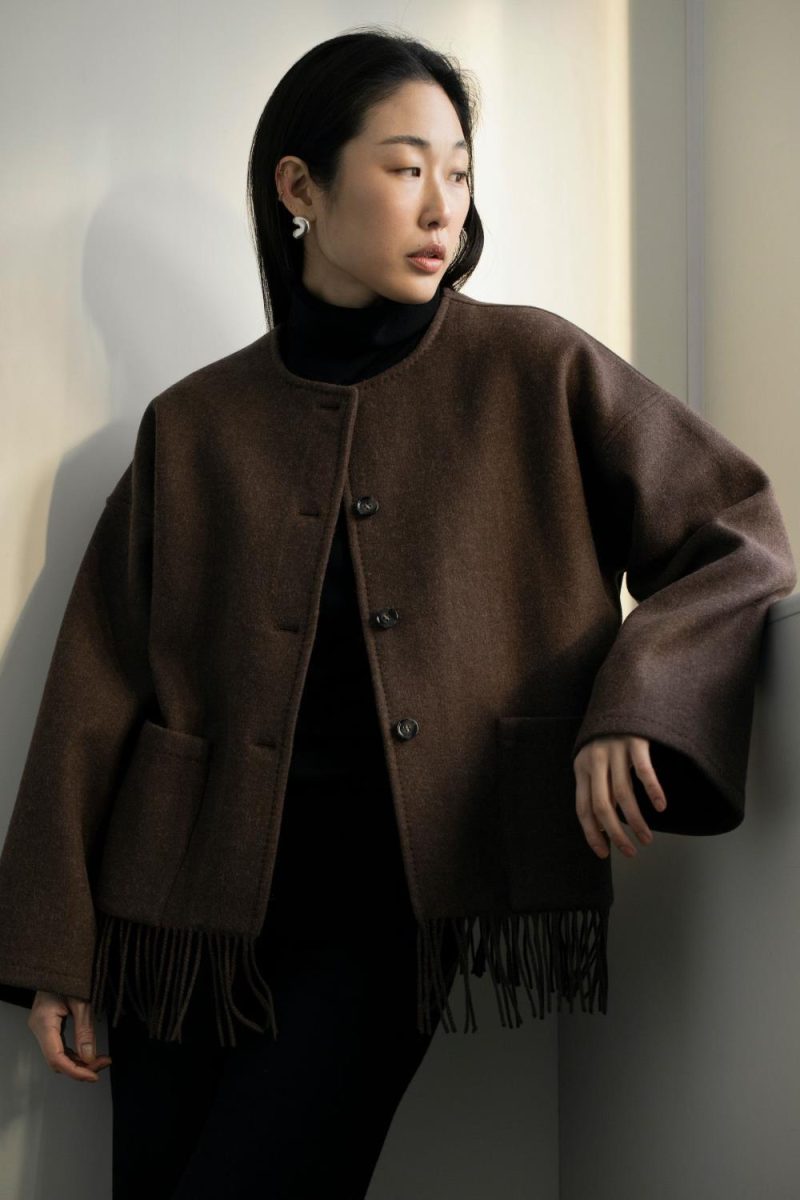 Carla Lambswool Jacket - Brown
