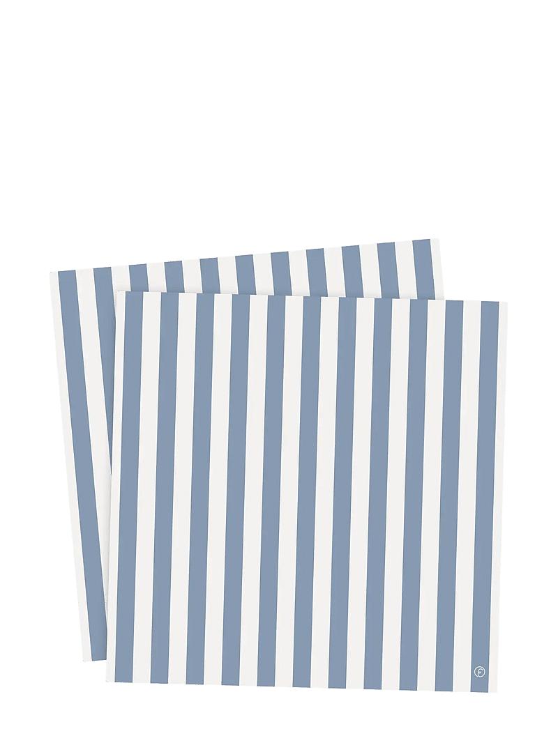 Serviett 33x33 striper lysblå/hvit