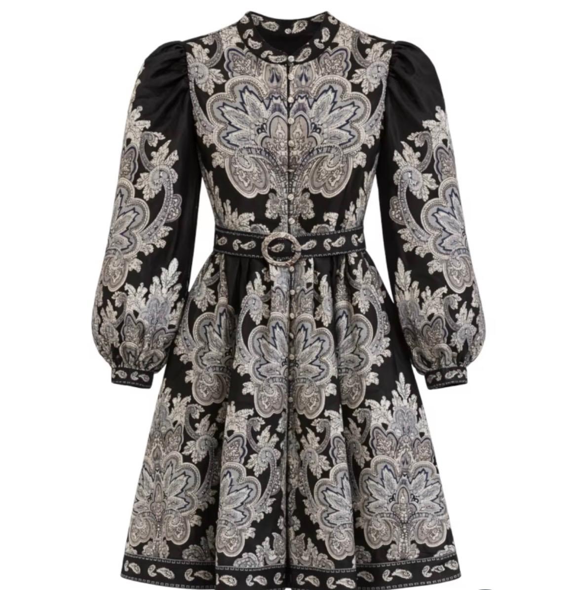 From Paris With Love Kort Kjole med print - Navy