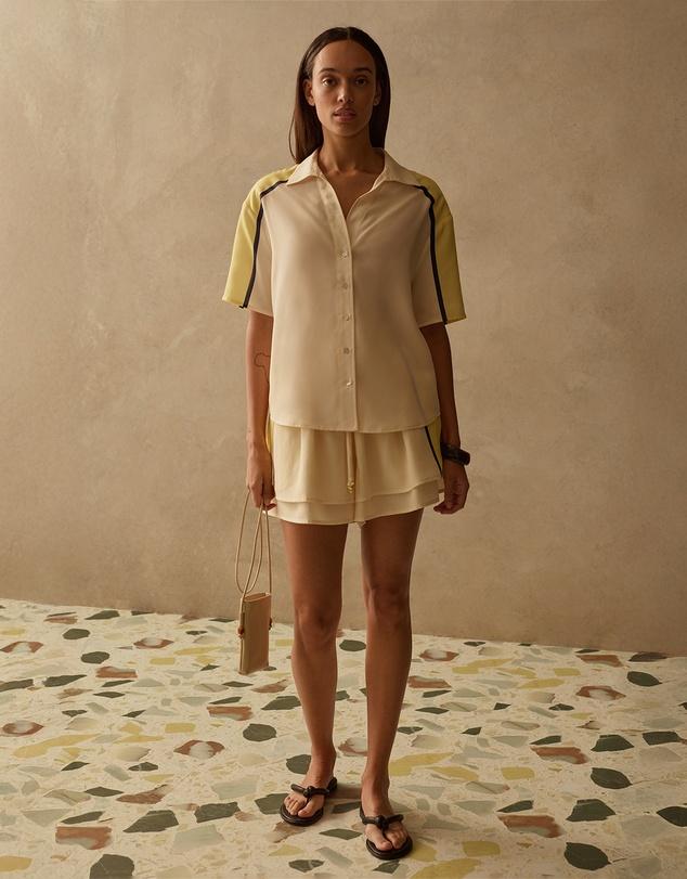 The Blaise Shirt Canary Stripe