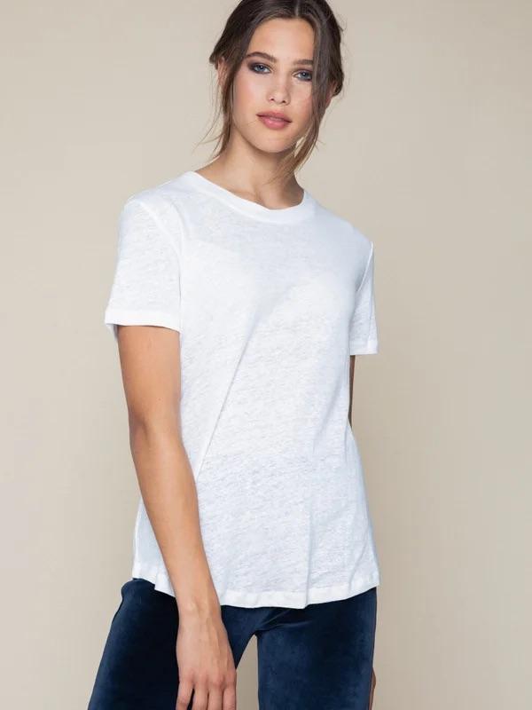 Jane Linen Tee - White