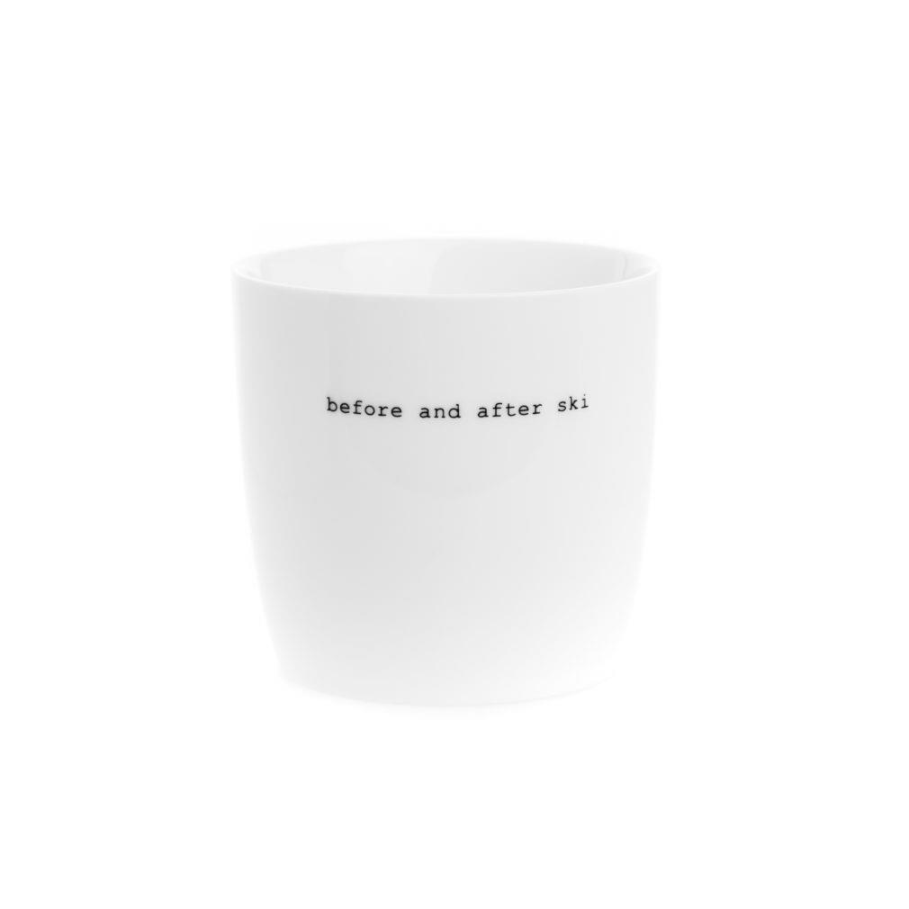 Krus hvit "before and after ski"