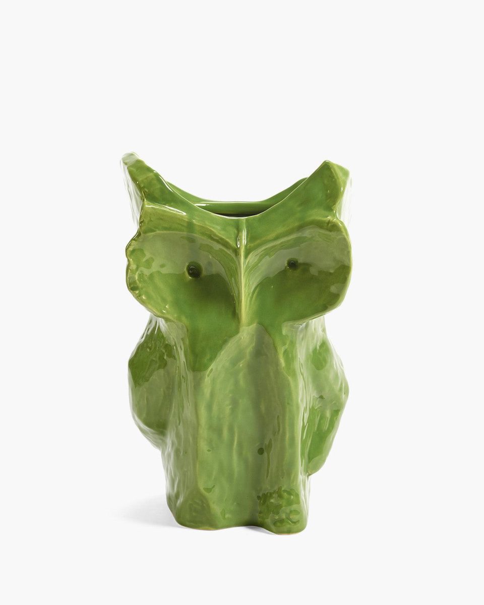 OWL VASE L GREEN AFTER MIDNIGHT