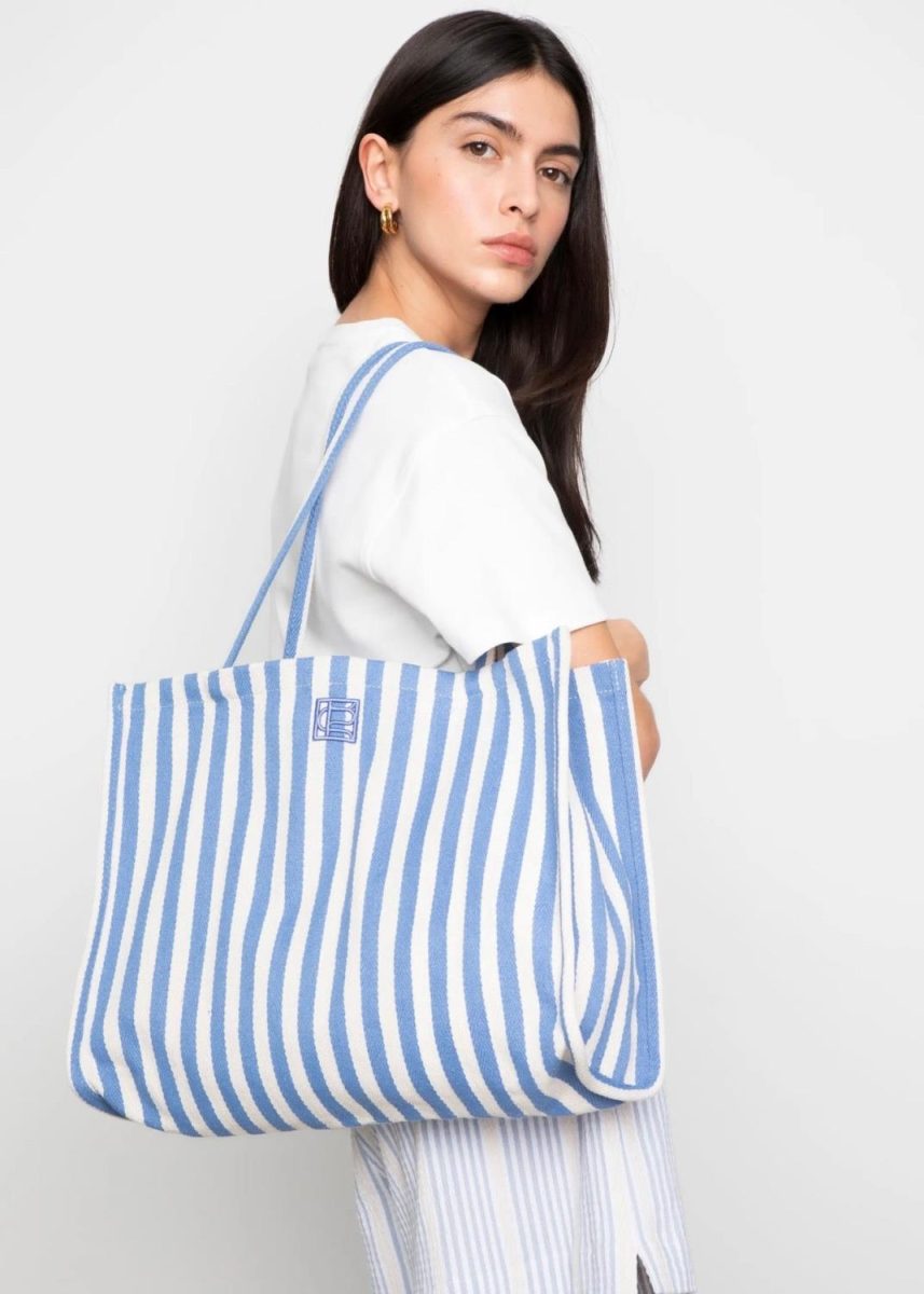 Ivy Tote Bag Blue Stripe