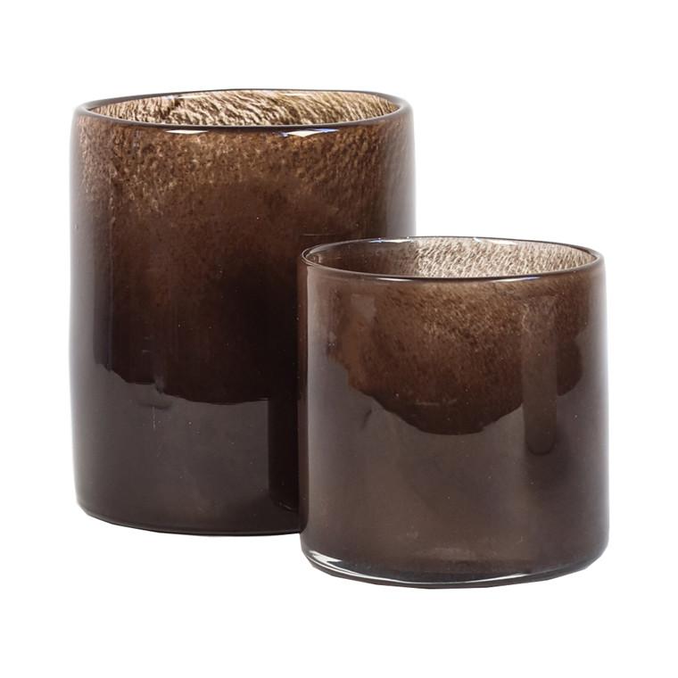 Lyric Candle holder medium Dark Brown