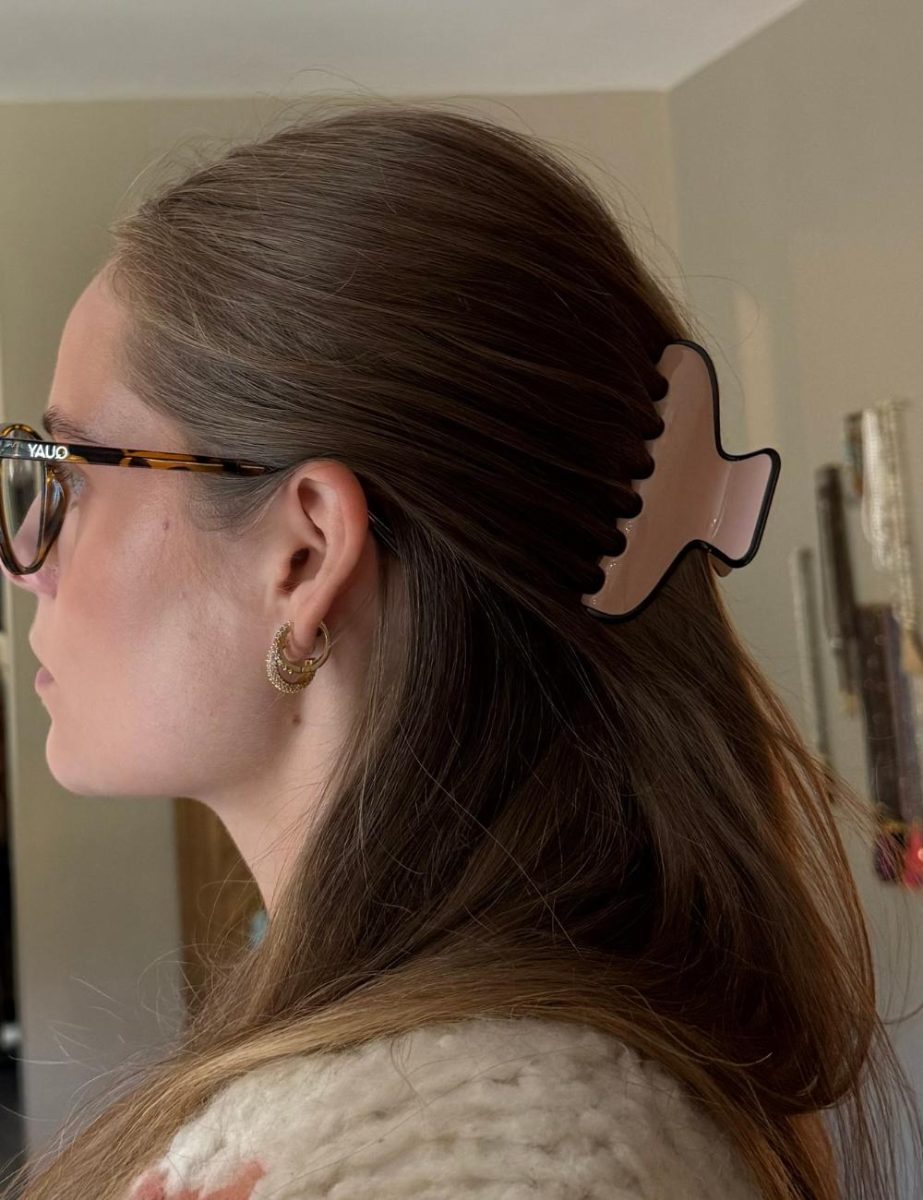 Hårklype Jane M Creme m.sort kant