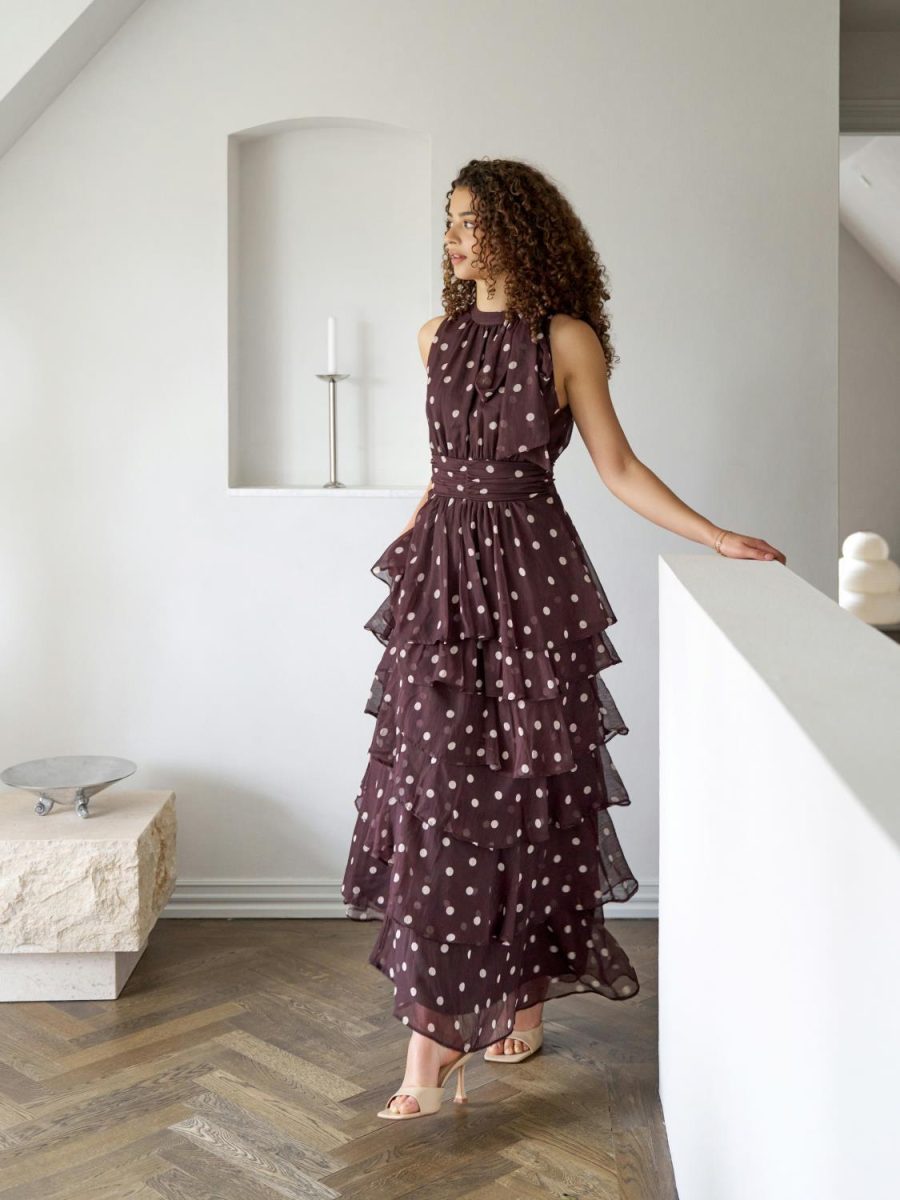 Marli Big Dot Dress Brown